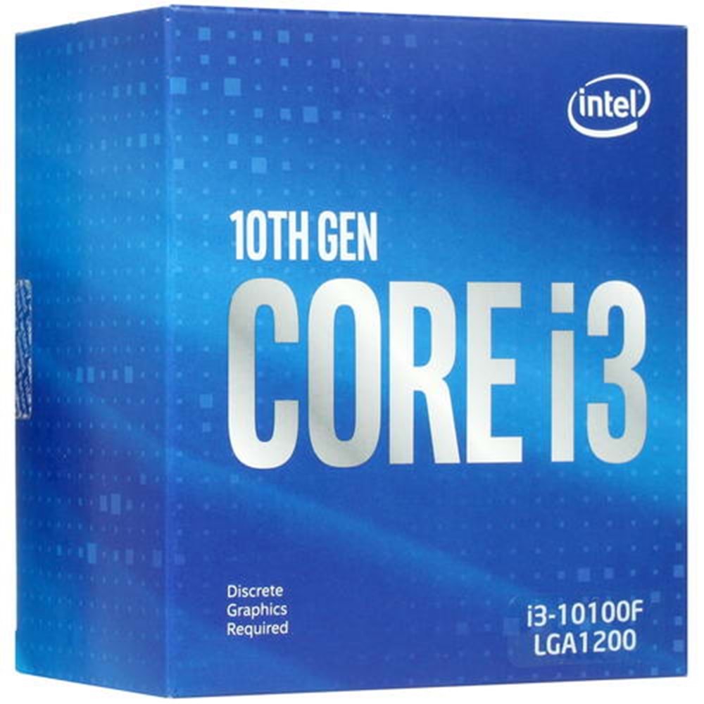 INTEL I3-10100F 3.6GHZ-4.3GHZ 6MB CACHE 1200 PIN ISLEMCI