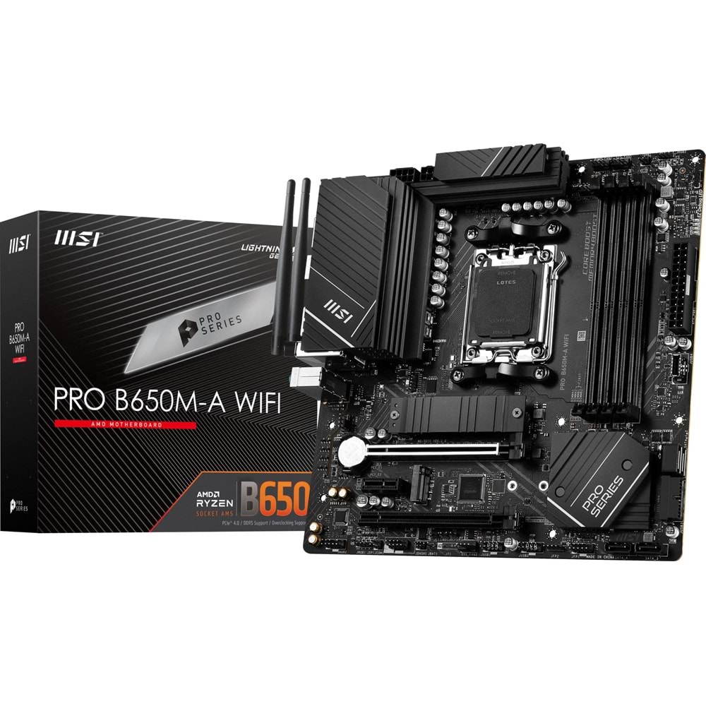 MSI PRO B650M-A WIFI AM5 DDR5 O.CLOCK ED. PCI 4.0 ANAKART