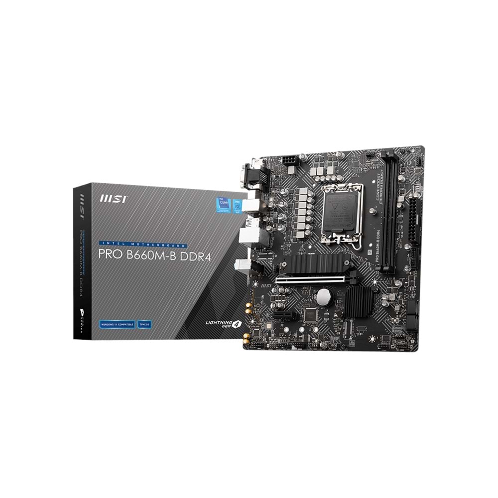 MSI PRO B660M-B DDR4 SOKET 1700 DDR4 4600(OC) PCI-E Gen 4 ,M.2 USB3.2 1x 2.5G LAN mATX