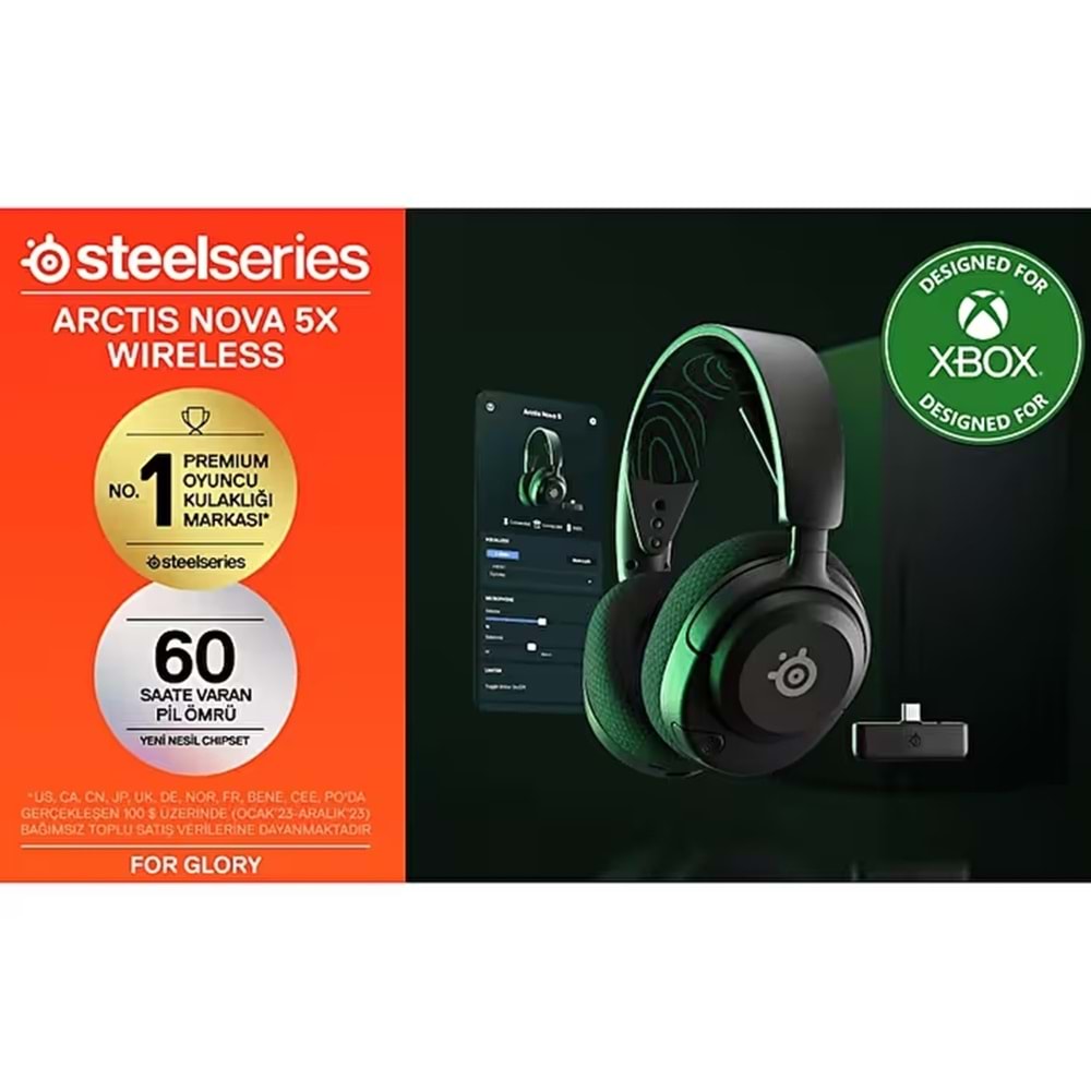 Steelseries Arctis NOVA 5X KABLOSUZ SIYAH GAMING KULAKLIK