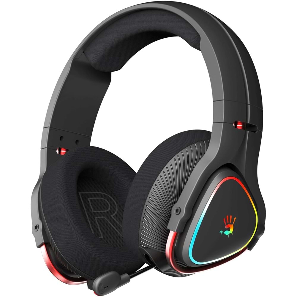 Bloody MR720 Siyah Şarjlı(1200mAh) RGB Kulaküstü Mikrofonlu Kulaklık (Bluetooth/USB/3,5mm Jack Bağlantılı)