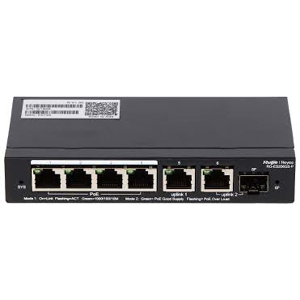 REYEE RG-ES206GS-P 4PORT POE + CLOUD MANAGEMENT 54W SWITCH