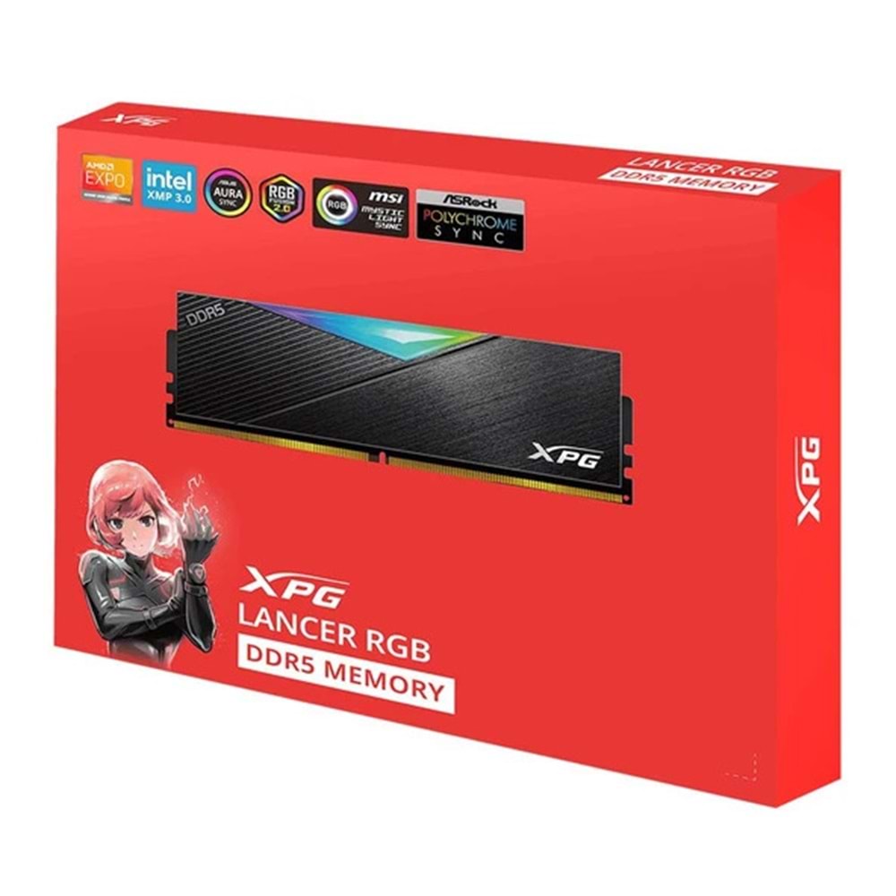 XPG Lancer 48GB (2x24GB) DDR5 6800MHz DUAL AX5U6800C3424G-DCLARBK Siyah/CL34/RGB