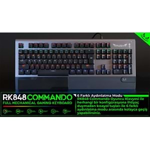 RK848 RUSH Commando Full Mekanik Oyuncu Klavyesi