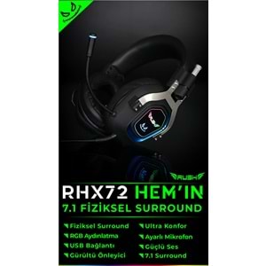 RHX72 RUSH Hemin 7.1 Surround RGB Oyuncu Kulaklık