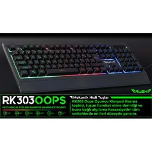 RK303 RUSH Q Bileklikli Mekanik Hisli Klavye Siyah