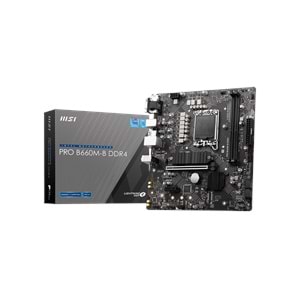 MSI PRO B660M-B DDR4 SOKET 1700 DDR4 4600(OC) PCI-E Gen 4 ,M.2 USB3.2 1x 2.5G LAN mATX