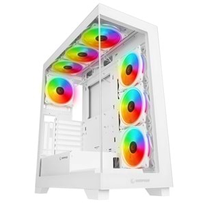 Rampage HYDRA V3 WHITE Camlı 7*12cm RGB Fan ATX Gaming Kasa