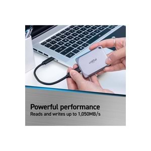 Crucial X9 PRO 2TB Taşınabilir SSD CT2000X9PROSSD9Type C USB 3.2 Gen 2, 1050MB/s kadar Okuma-Yazma Hızı