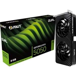 Palit RTX5050 DUAL 8GB 128Bit GDDR63x DP 2.1b, 1x HDMI 2.1b, 550W Minimum PSU