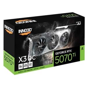 Inno3D RTX5070Ti x3 OC 16GB 256Bit GDDR73x DP, HDMI, DLSS 4, NVIDIA Reflex 2
