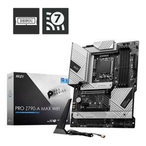 MSI MB PRO Z790-A MAX WIFI SOKET 1700 DDR5 7800MHZ(OC)PCI-E Gen5 4XM.2 USB3.2 DP HDMI 1x2.5G LAN WI-FI 6E ATX