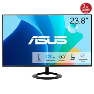 23.8 ASUS VZ249HG IPS 1MS 120HZ 1XVGA 1XHDMI FHD 1920X1080 FLICKER-FREE ÇERÇEVESİZ VESA SİYAH