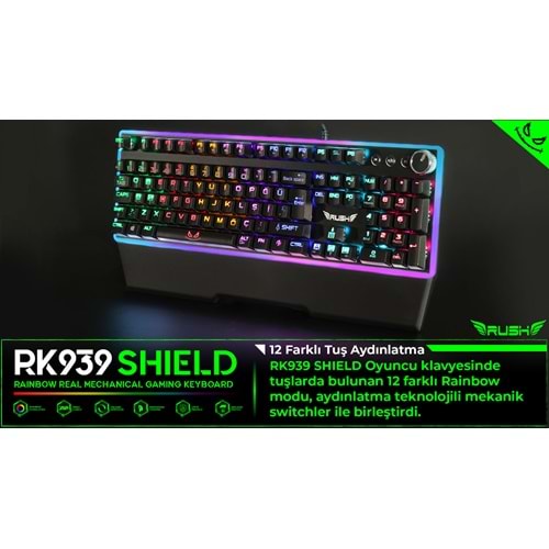 RK939 RUSH Shield RGB Mekanik Oyuncu Klavyesi
