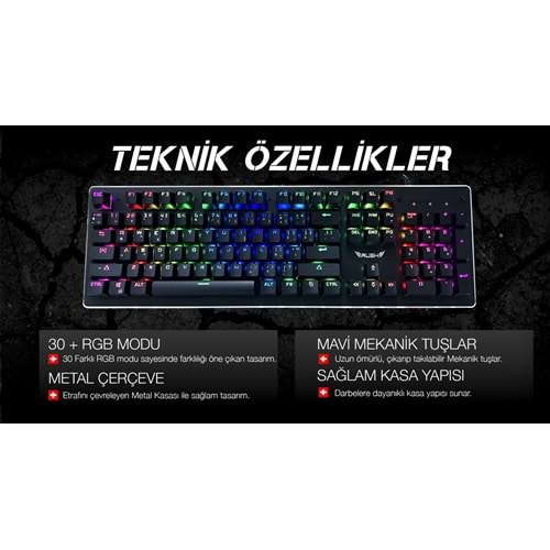 RK909 RUSH Q Psycholed RGB Oyuncu Klavyesi