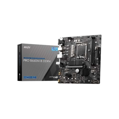 MSI PRO B660M-B DDR4 SOKET 1700 DDR4 4600(OC) PCI-E Gen 4 ,M.2 USB3.2 1x 2.5G LAN mATX