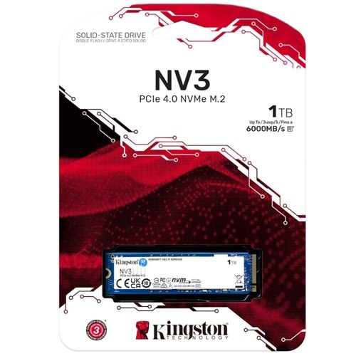 KINGSTON 1TB NV3 SNV3S/1000G 6000/4000MB/S M.2 NVMe PCIe 4.0