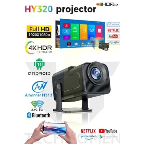 Ezcool H2 MAX 390 ANSI-Lümen FullHD Android 11 Akıllı Projeksiyon Cihazı (Taşıma Çantası Hediyeli)