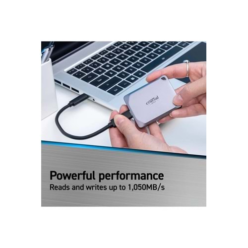 Crucial X9 PRO 2TB Taşınabilir SSD CT2000X9PROSSD9Type C USB 3.2 Gen 2, 1050MB/s kadar Okuma-Yazma Hızı