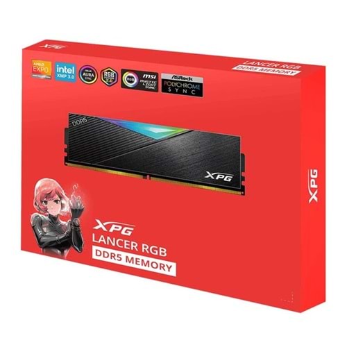 XPG Lancer 48GB (2x24GB) DDR5 6800MHz DUAL AX5U6800C3424G-DCLARBK Siyah/CL34/RGB