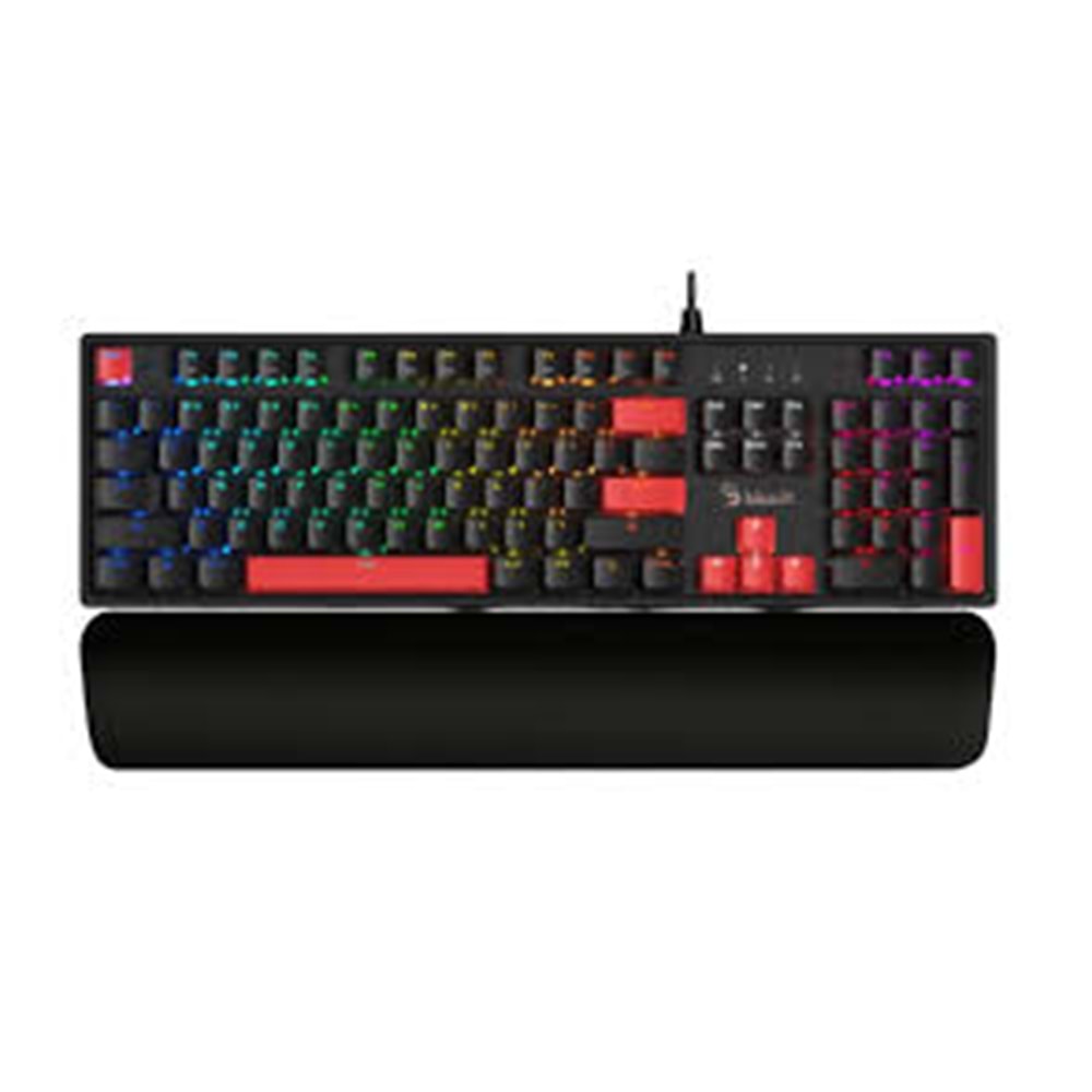 BLOODY S515R F.BLACK Q TR USB RGB MEKANİK-BMLS RED SWITCH+Bilek Desteği