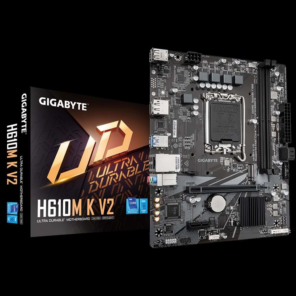 GIGABYTE H610M K V2 D5 4800Mhz M.2 HDMI/DP MATX 1700P