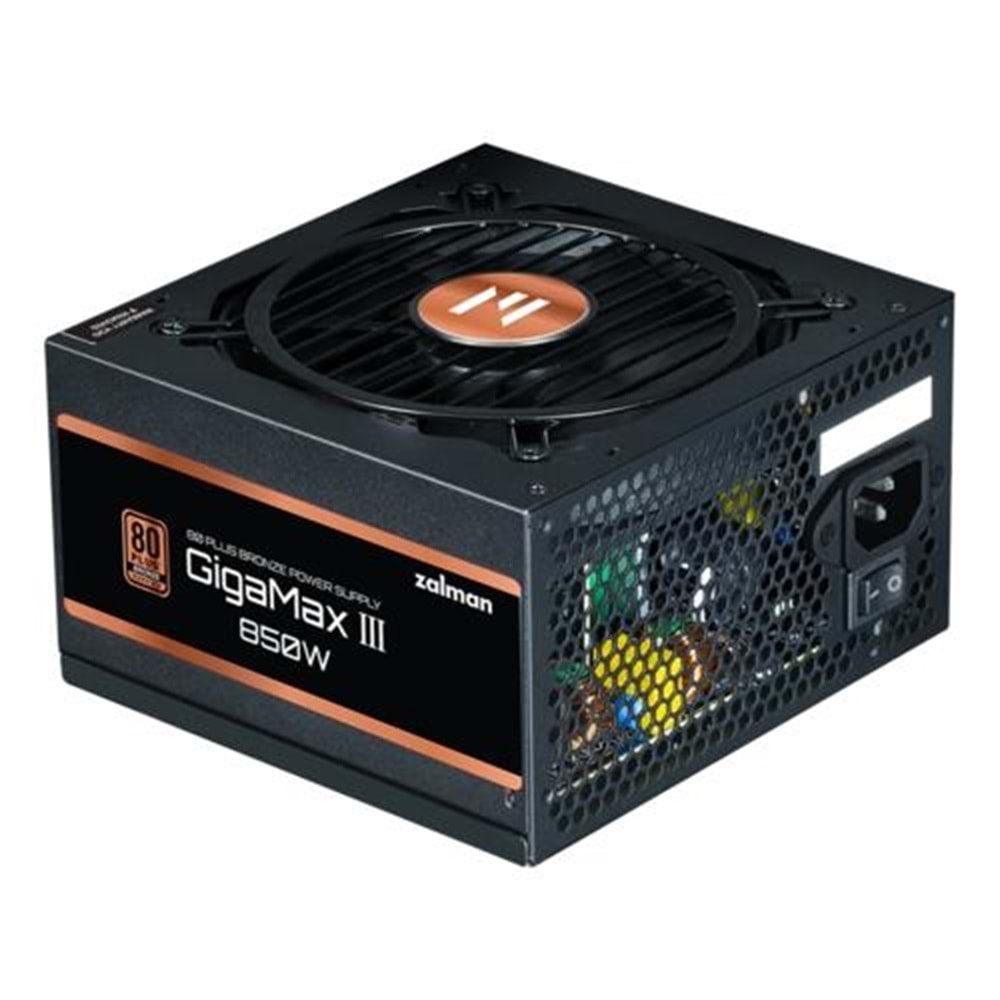 Zalman ZM850-GV3 850W 80+ Bronze GEN 5 Güç KaynağıDayanıklı ve Güvenilir Yüksek Performanslı Active PVC li 120mm