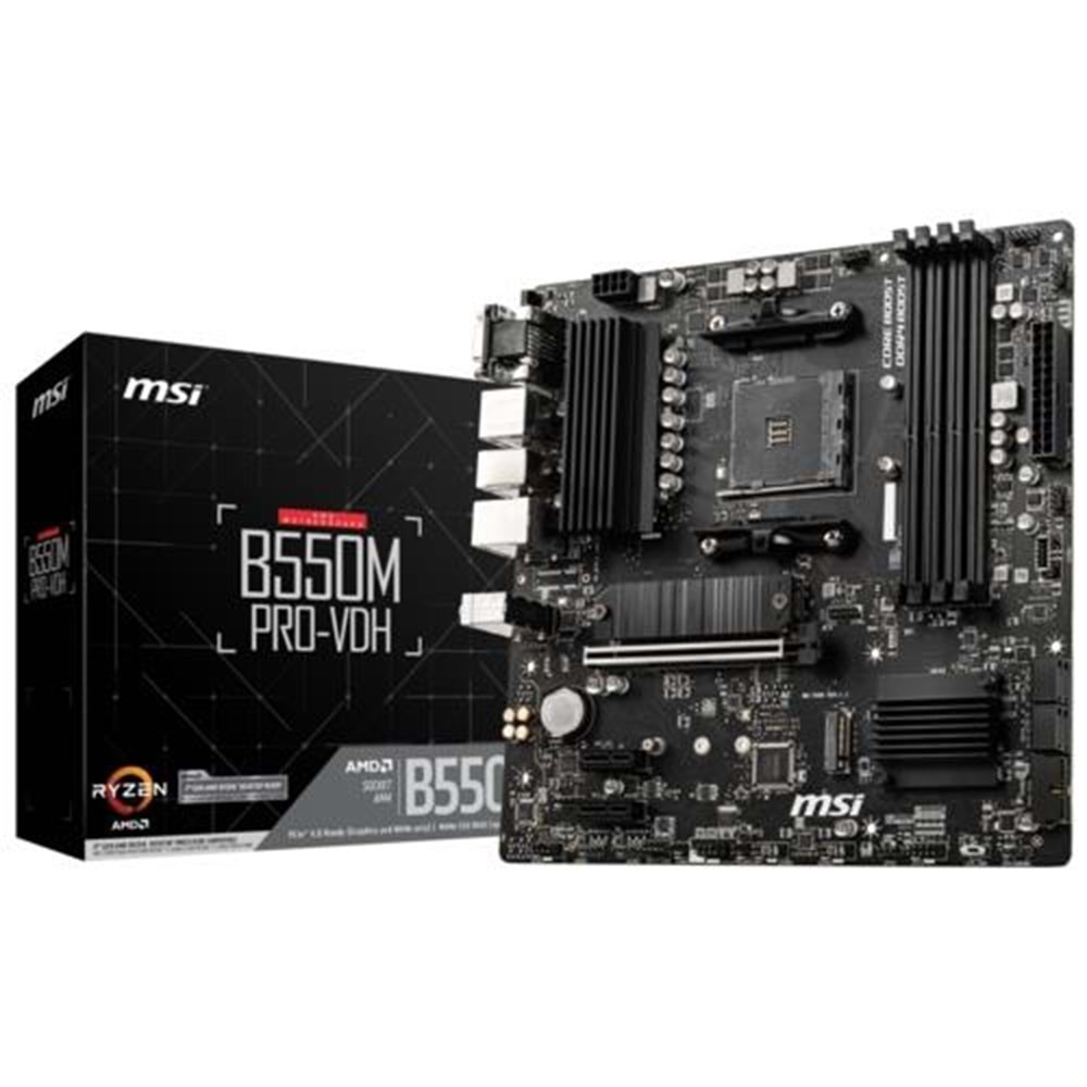 MSI B550M PRO-VDH AM4 DDR4 4400(OC)HDMI DP VGA M.2 USB3.2 MATX